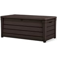 thumbnail image 1 of Keter Brightwood 120gal Weatherproof Resin Patio Deck Storage Box Bench, Brown, 1 of 11