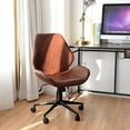 thumbnail image 3 of Gymax Office Home Leisure Chair Mid-Back Upholstered Swivel Height Adjustable Rolling, 3 of 10
