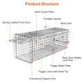 thumbnail image 3 of Rat Cat Trap, iMounTEK Mouse Traps, Humane Live Animal Trap Cage, 32X7X7inch, Work for Indoor and Outdoor, Catch and Release Stray Cats,Squirrels and Rodents(Silver), 3 of 7