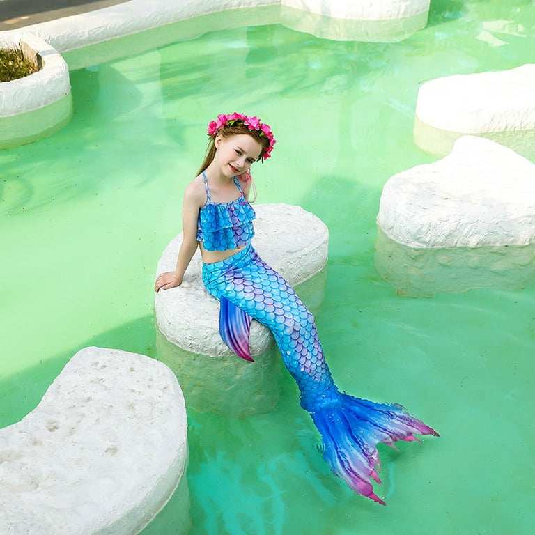 Kids Girls Mermaid Swimsuit Novelty Mermaid Tails for
