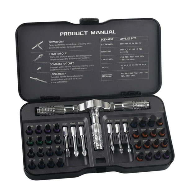 DIY 40 en 1 Atracción Destornillador Conjunto de impactos de múltiples bits Mantenimiento automotriz de mantenimiento automotriz Kit de destornillador