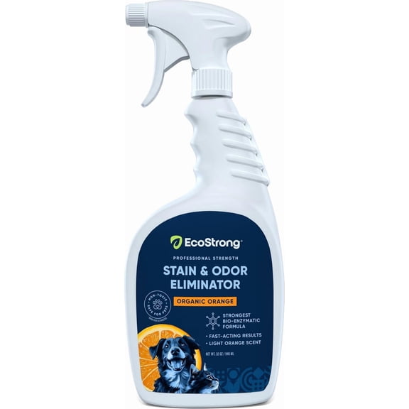 Orange Odor Eliminator | Pet Odor Deodorizer for Strong Odor | Enzyme Stain Cleaner for Cats, Dogs, and Pets | Great for Carpets, Furniture, Dog Kennels, and More (32 Fl Oz)