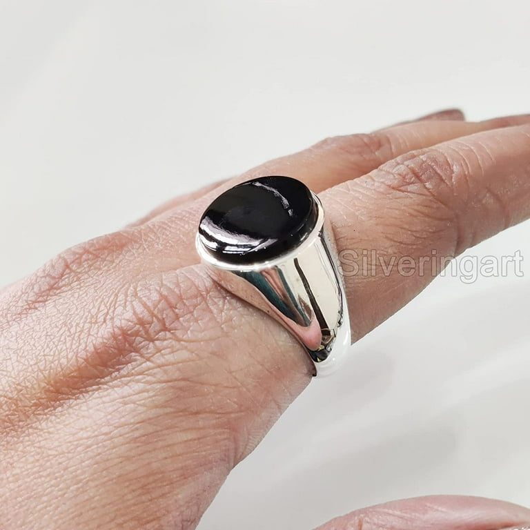 Womens black 2024 onyx signet ring