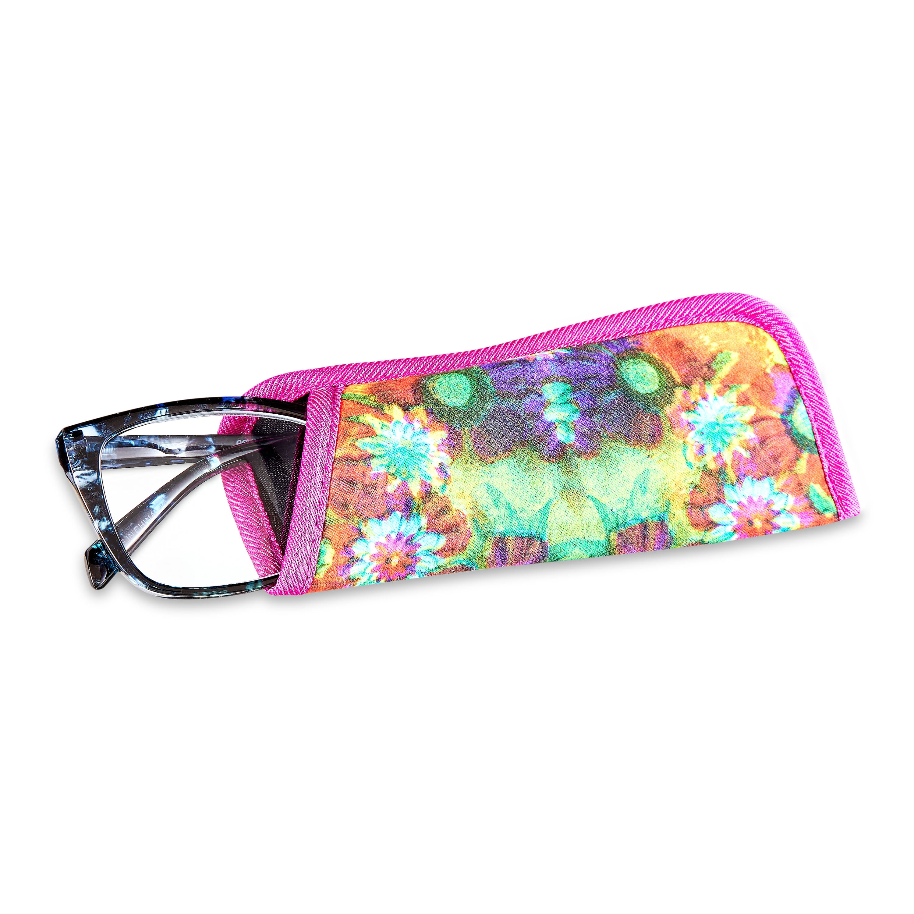 Equate Women's Orchid Cateye Reading Glasses with Case, Blue Purple Tortoise, +1.75