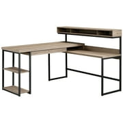Sauder Transit L Desk, Salt Oak Finish