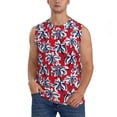 thumbnail image 3 of Uemuo Palm Tree Pattern on Red Pattern Men's Sleeveless T-Shirt,Muscle Athletic Tank Top, Moisture-wicking Quick-dry Breathable Classic Tee Top for Gym Run Outdoor Sports-3X-Large, 3 of 8