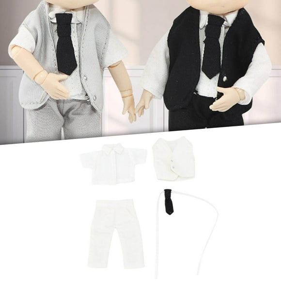 serony Doll Clothes and Accessories 1/12 Clothes and for 1/12 Doll Clothing Accessories Boy Doll Gift Doll Clothes and Accessories for 3 to 7 Year Olds white