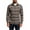 Brown 1, variant on Mens Long Sleeve Plaid Button Down Shirts- Turn Down Collar Casual Midweight Layering Flannel Jacket Shirt Green Size XL
