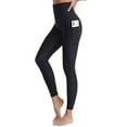 thumbnail image 4 of WLJ Women Solid Color Breasted High Waist Tummy Control Pocket Yoga Pants, 4 of 4