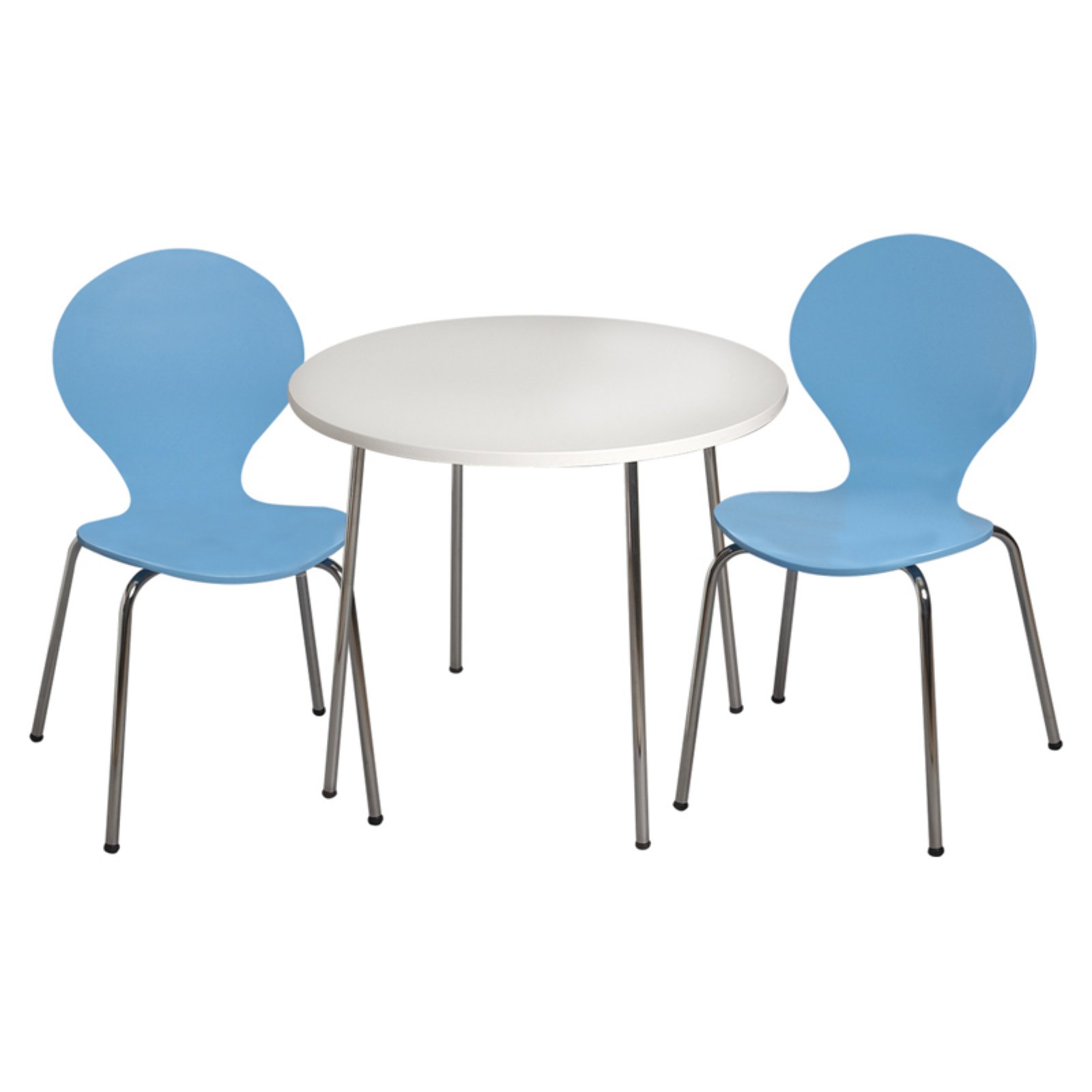 Modern Childrens Table and 2 Chair Set with Chrome Legs
