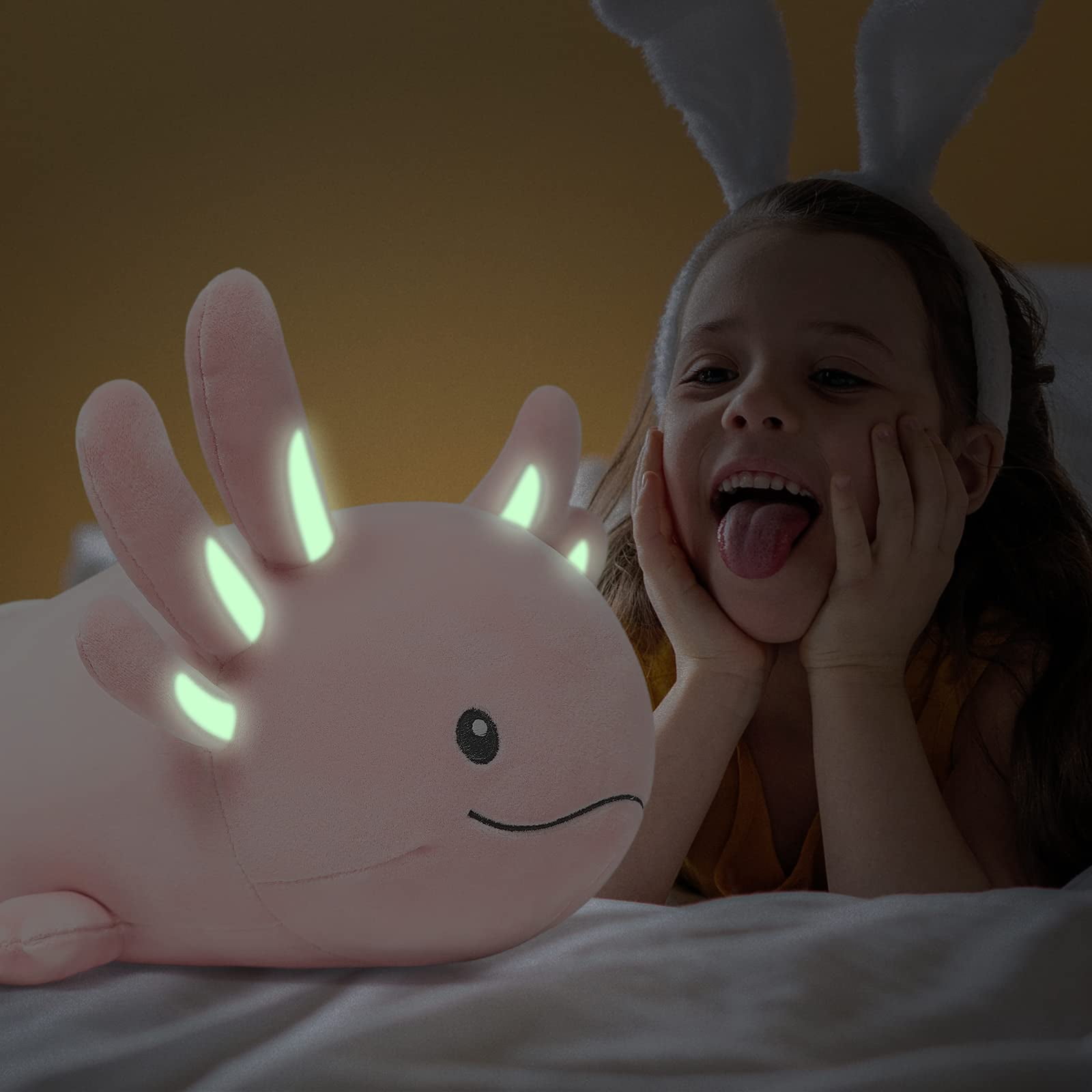 Niuniu Daddy 20” Pink Weighted Axolotl Stuffed Animals 2.8 Pound Soft Hugging Salamander Plush Toy for Kids/Adults