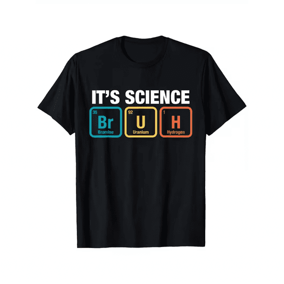 Funny Science Periodic Table of Elements Graphic T-Shirt, Casual Crew Neck Short Sleeve Tee for Outdoor Wear