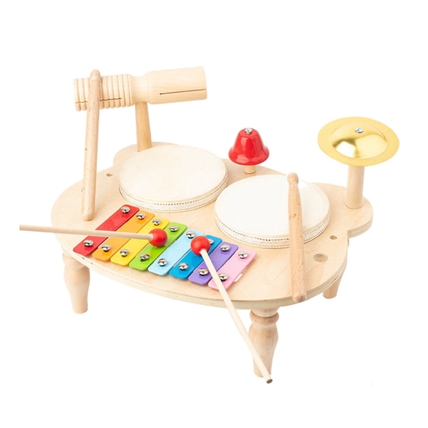 Juego de BateríA para NiñOs, Juguetes Musicales, Instrumentos Musicales para NiñOs, Juguetes Sensoriales, Juego de Instrumentos de PercusióN para NiñOs, Juguete de Madera