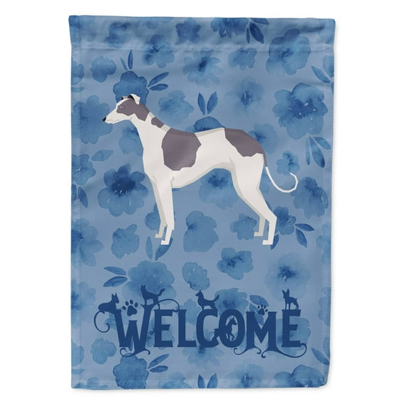 Greyhound Welcome Flag Canvas House Size