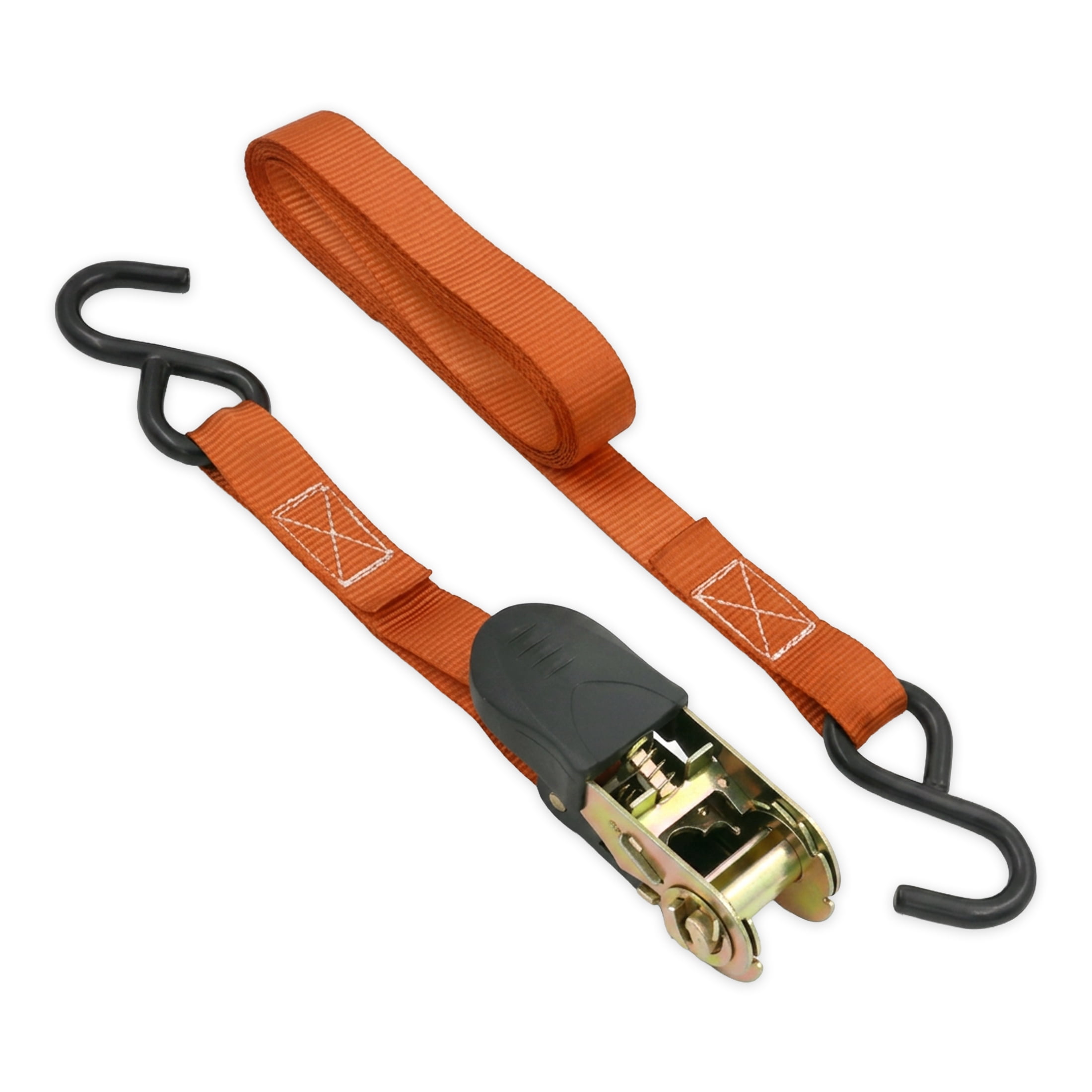 Ozark Trail 10-Ft Ratchet Tie Down Straps, 2-Pack, 400 lb WLL, Brick Orange