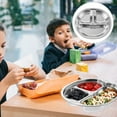 thumbnail image 3 of Plateau Repas Divisé en Acier Inoxydable Contenant à Lunch Assiette à Nourriture Collation Portion Assiette, 3 of 8