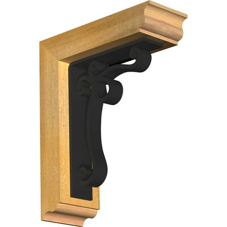 

4 W x 11 1/2 D x 14 H Orleans Traditional Ironcrest Rough Sawn Bracket Western Red Cedar (2 W x 7 1/2 D x 10 H Iron Bracket)