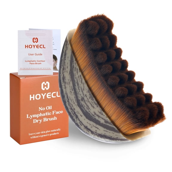 HOYECL No Oil Lymphatic Face Sculpting Brush, Soft Facial Dry Brush for Lymphatic Drainage, Sculpt and Lift Your Face Naturally, Designed for Sensitive Skin