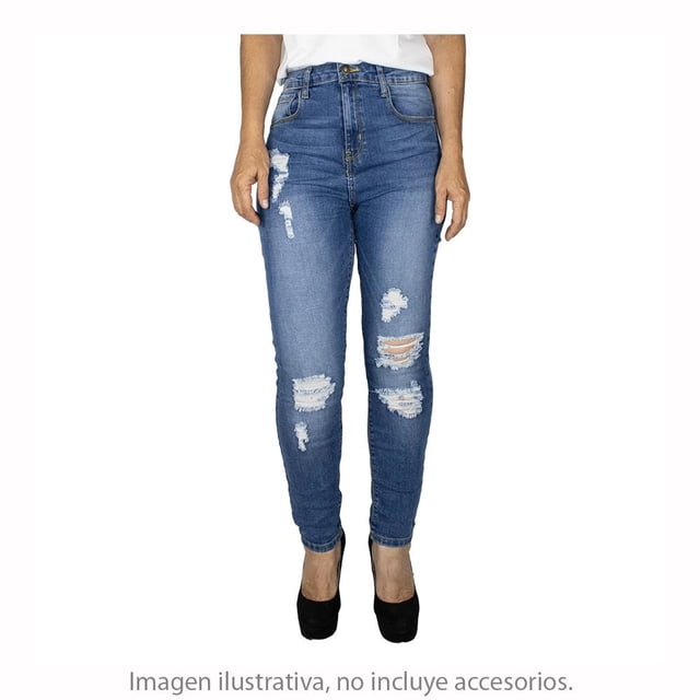 Jeans Furor Elements Paper Bag C/Alta S/L talla 34 azul