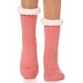 thumbnail image 1 of Calcetines Pantuflas para Mujer EBMORE en Forro Polar Rosado, Cálidos y Antideslizantes, 1 of 6
