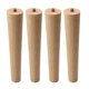 thumbnail image 1 of 4pcs Solid Wood Round Tapered Chair Table Legs 25mm Bottom Dia M8 Thread, 1 of 3