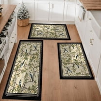 Floral Kitchen Rugs Sets of 3, Non Slip Kitchen Rugs and Mats Washable Farmhouse Kitchen Rugs Floral Kitchen Floor Mat Carpet Runner Rugs for Hallway Laundry Room