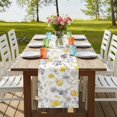 thumbnail image 3 of Yellow Grey Botanical Table Runner 72 Inches Long, Spring Floral Watercolor Cotton Linen Table Runners Dresser Scarves, Decorative Fabric Tabletop Scarf Furniture Cover for Home Dinner Party 13"x72", 3 of 8