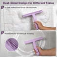 thumbnail image 5 of OVINESY 10" Shower Squeegee for Glass Doors, Streak-Free Silicone Blade, Ergonomic Handle, Built-In Hook, Squeegee for Shower Glass, Bathroom, Tile Walls, Mirrors, Windows, Car Windshields, Purple, 5 of 9