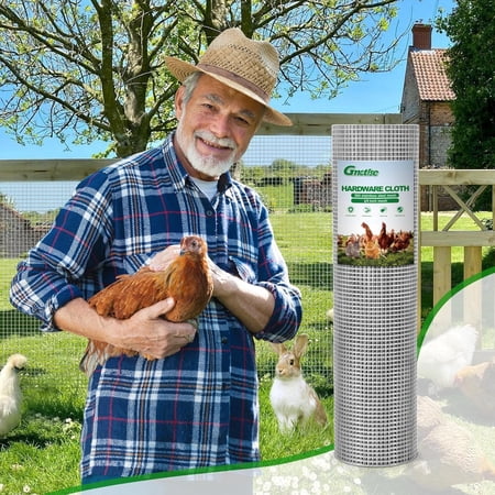 Hardware Cloth 1/4 inch 23 Gauge Small Size 304 Stainless Steel mesh Chicken Welded Wire Fencing Wire Mesh Roll Fencing Garden Fence Squirrel Tunnel Network 16in×33ft