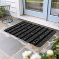thumbnail image 2 of Black Striped Doormat Outdoor Entrance 16"x24", Modern Abstract Art Geometric Stripes Absorb Moisture Dirt Door Mats, Non-Slip Rubber Backing Floor Mats Indoor, Low-Profile Front Door Rugs, 2 of 9