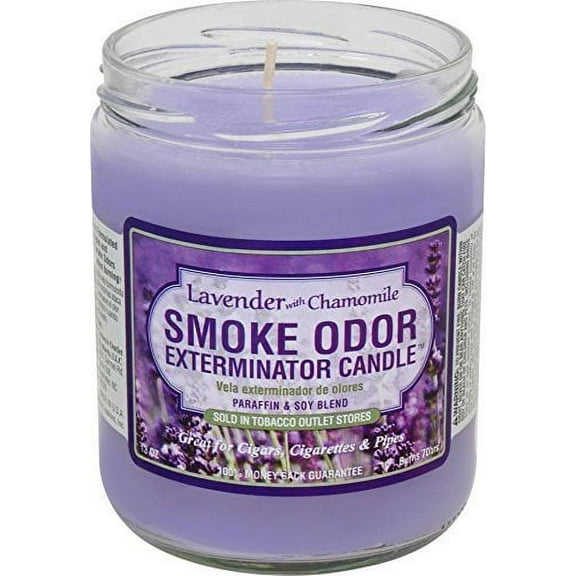 Smoke Odor Exterminator 13oz Jar Candle, Lavender Chamomile