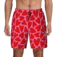 thumbnail image 3 of Uemuo Red Love Heart Pattern Mens Swim Trunks Quick Dry Board Shorts with Mesh Lining, Stretch Beach Shorts Quick Dry No-Chafing Board Shorts-, 3 of 9
