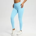 thumbnail image 5 of Qgtaibl Workout Leggings for Women No Front Seam High Waisted Yoga Pants Stretchy Butt Lifting Tummy Control Gym Pant ( Light Blue,XS ), 5 of 7