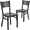 Natural Wood Seat/Black Metal Frame, variant on Flash Furniture 2 Pk. HERCULES Series Black Grid Back Metal Restaurant Chair - Black Vinyl Seat