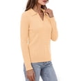 thumbnail image 3 of Sundazz Womens Cable Knit Sweaters Long Sleeve V Neck Pullover Fall Winter Sweater Tops Casual Polo Shirts, 3 of 9