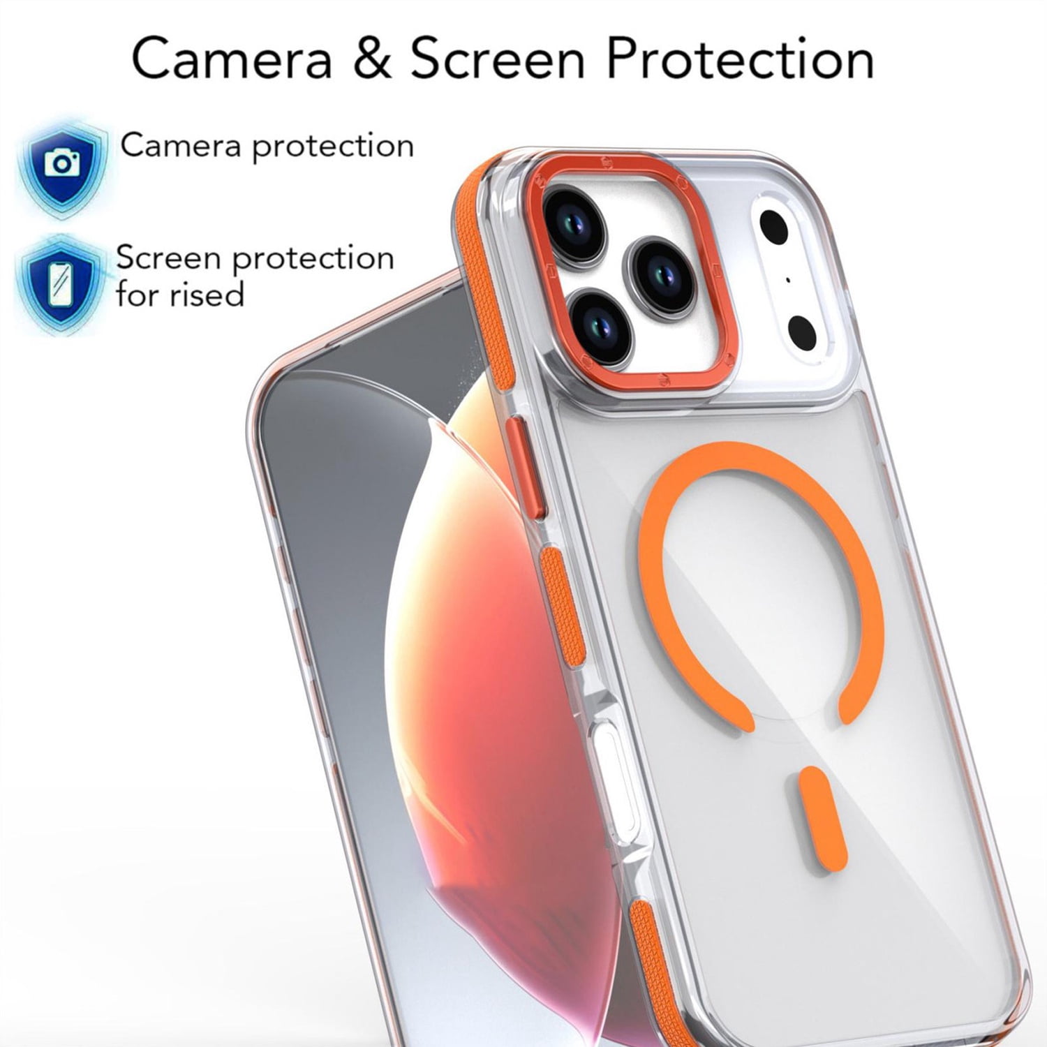 Thin Magnetic Clear Case with Camera Stand for iPhone 17 Pro Max