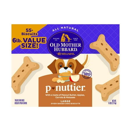 UPC: 0076344101734 | Old Mother Hubbard by Wellness Classic P Nuttier Value Box Natural Large Biscuits Dog Treats 6 lb box