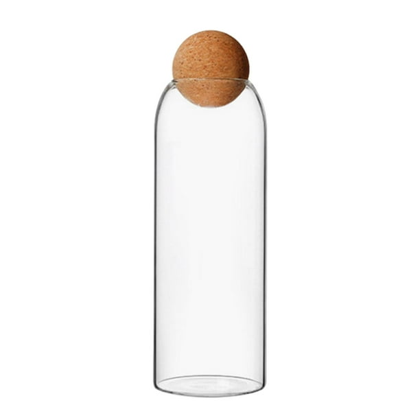 Tarro de almacenamiento con tapa de madera, recipiente hermético transparente, botella de vidrio, tanque de almacenamiento 1300ml