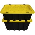 thumbnail image 3 of 12 Gallon Snap Lid Storage Bin Container Tote Box Durable Plastic Black Set of 8, 3 of 11