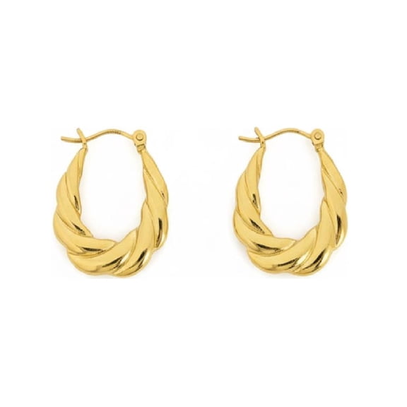18k Gold Plated Loop Hoop Earrings Set for Women Trendy Stylish Golden Hypoallergenic Rectangle Lightweight Stainless Steel Non tarnish Earring Birthday Valentines Day Gift for Wife Girlfriend