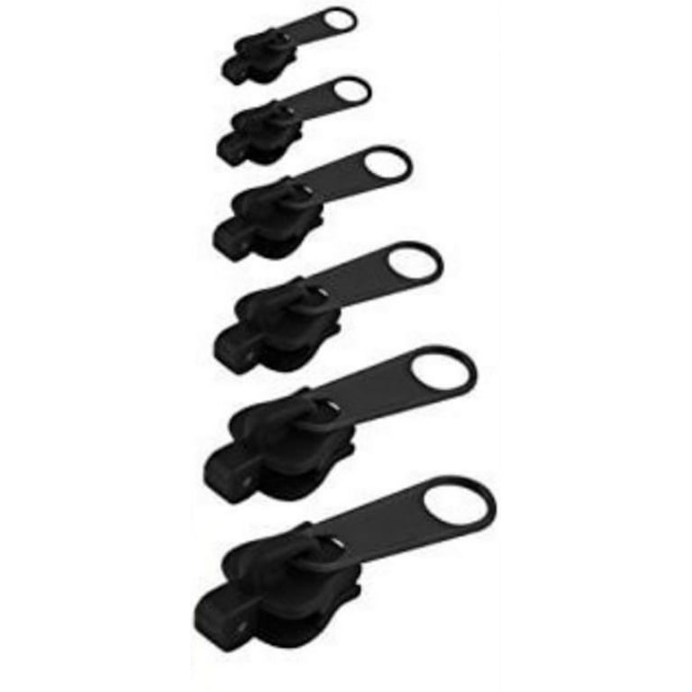  Fix Zipper Metal Alloy Zipper Sliders Replacement Pack Zipper  Fixer Black Zipper Sliders for #5 Resin Zipper of 6mm Wide Teeth