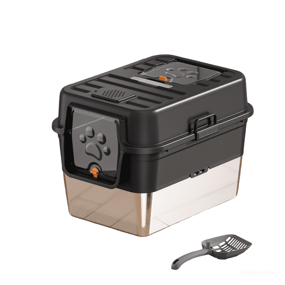 XL Stainless Steel Litter Box with Lid，Extra Large 22.5"L*16.5"W*15.7"H Metal Cat Litter Boxs,Jumbo Enclosed Removable Litter Box High Sides For Big Cats,with Cat Litter Scoop, Leak-Proof