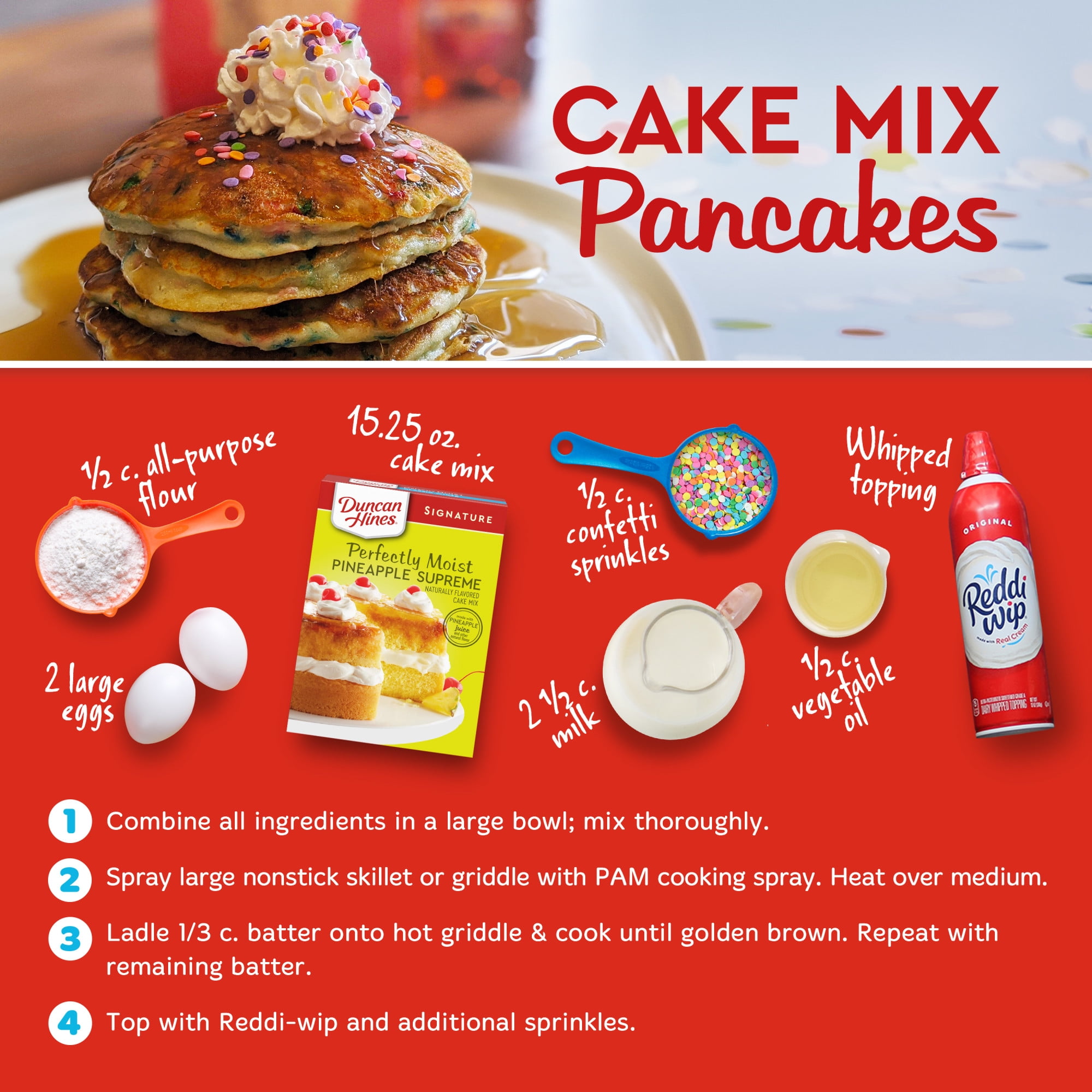 Duncan Hines Pineapple Supreme Flavored Cake Mix, 15.25 oz.