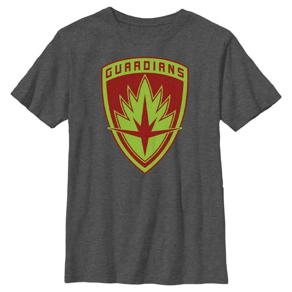 Boy's Guardians of the Galaxy Holiday Special Guardians Badge  Graphic Tee Charcoal Heather Medium