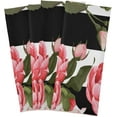 thumbnail image 4 of Pink Flowers Dish Towels Set of 6, Black White Stripes Washable Tea Towels Dishcloths Lint-Free 18x28 Inch Fast Drying for Kitchen Restaurant Bar Clean, 4 of 5