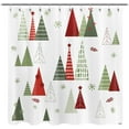 thumbnail image 2 of Geometric Modern Design Christmas Shower Curtain Christmas Tree Bathroom Home Office Holiday Wall Decoration as Tapestry and Photo Booth Backdrop Red Green White Printed 54"W x 78"L (Pack of 1), 2 of 6