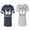 Men Navy / Women Heather, variant on World Greatest Boy & Girlfriend Unisex Couple Matching Cotton Jersey style T-Shirt Contrasting stripes on sleeves (Men Navy / Women Black) (Men S / Women S)
