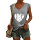 thumbnail image 2 of Camisetas sin mangas con cuello en V de verano para mujer, camisetas de manga corta con estampado de amor Retro OAVQHLG3B Store  lin121212, 2 of 5