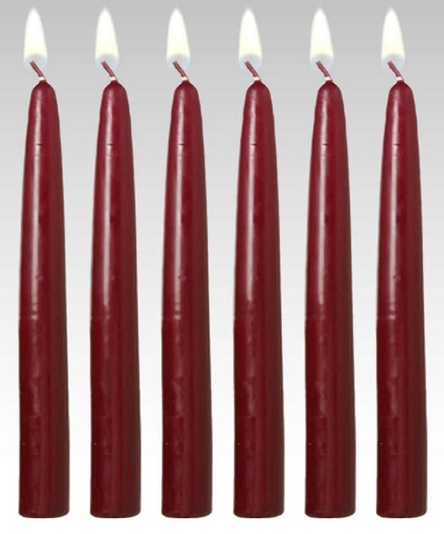6" Burgundy Taper Candles (1 Dozen)