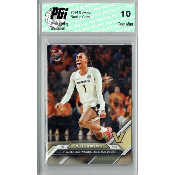 Mikayla Blakes 2024 Bowman University Now #50 Her 1st Card Ever Rookie Card PGI 10